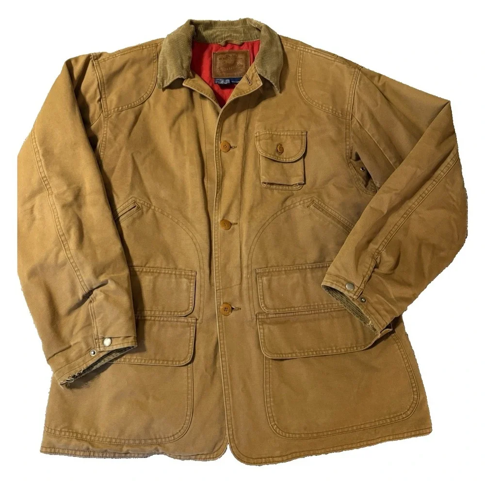 Vintage Polo Ralph Lauren Canvas Jacket Men's M Sportsman Duck Hunting Insulated